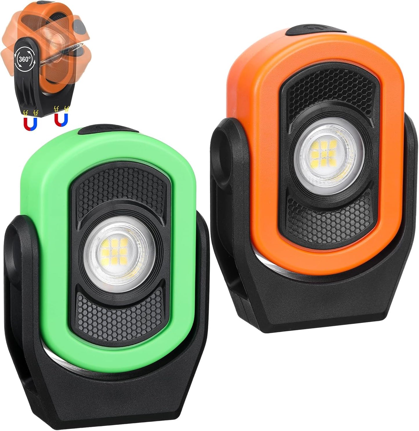 2 Luces magnéticas 780lm LED recargable USB para taller mecánico