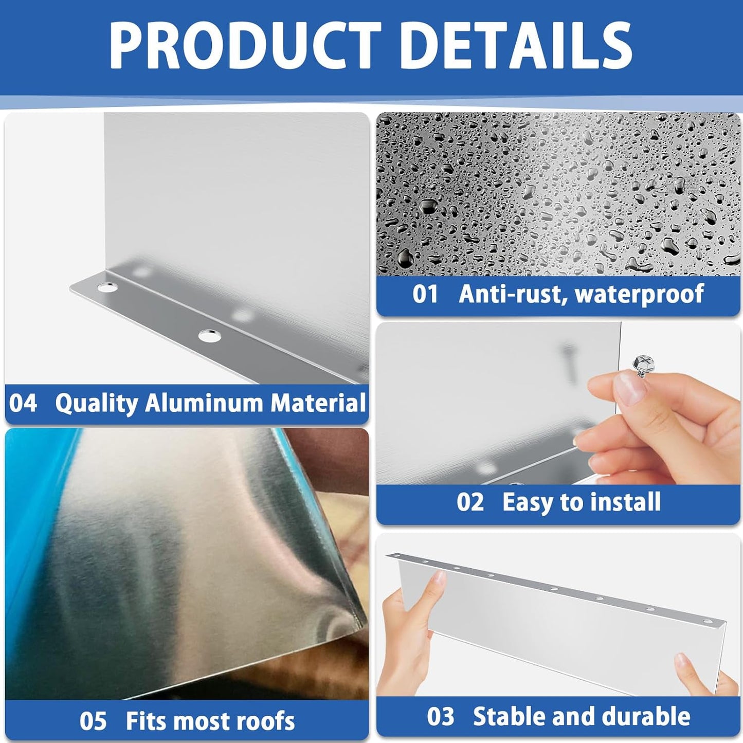 8 Protectores contra salpicaduras canaleta recta