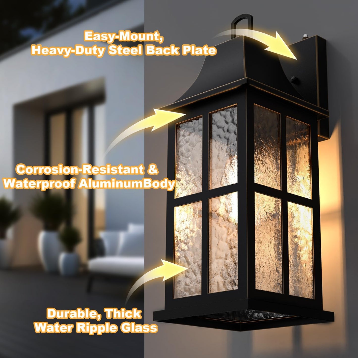 Luces pared exterior 18pulg aluminio impermeable