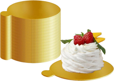 Base dorada para tartas 3.1pulg 60 Pzas