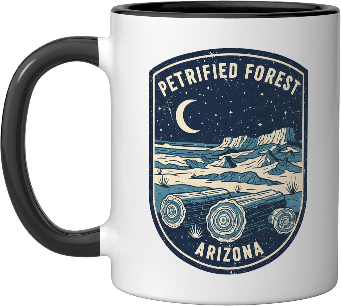 Taza cerámica Petrified Forest Arizona National Park Negro/Blanco