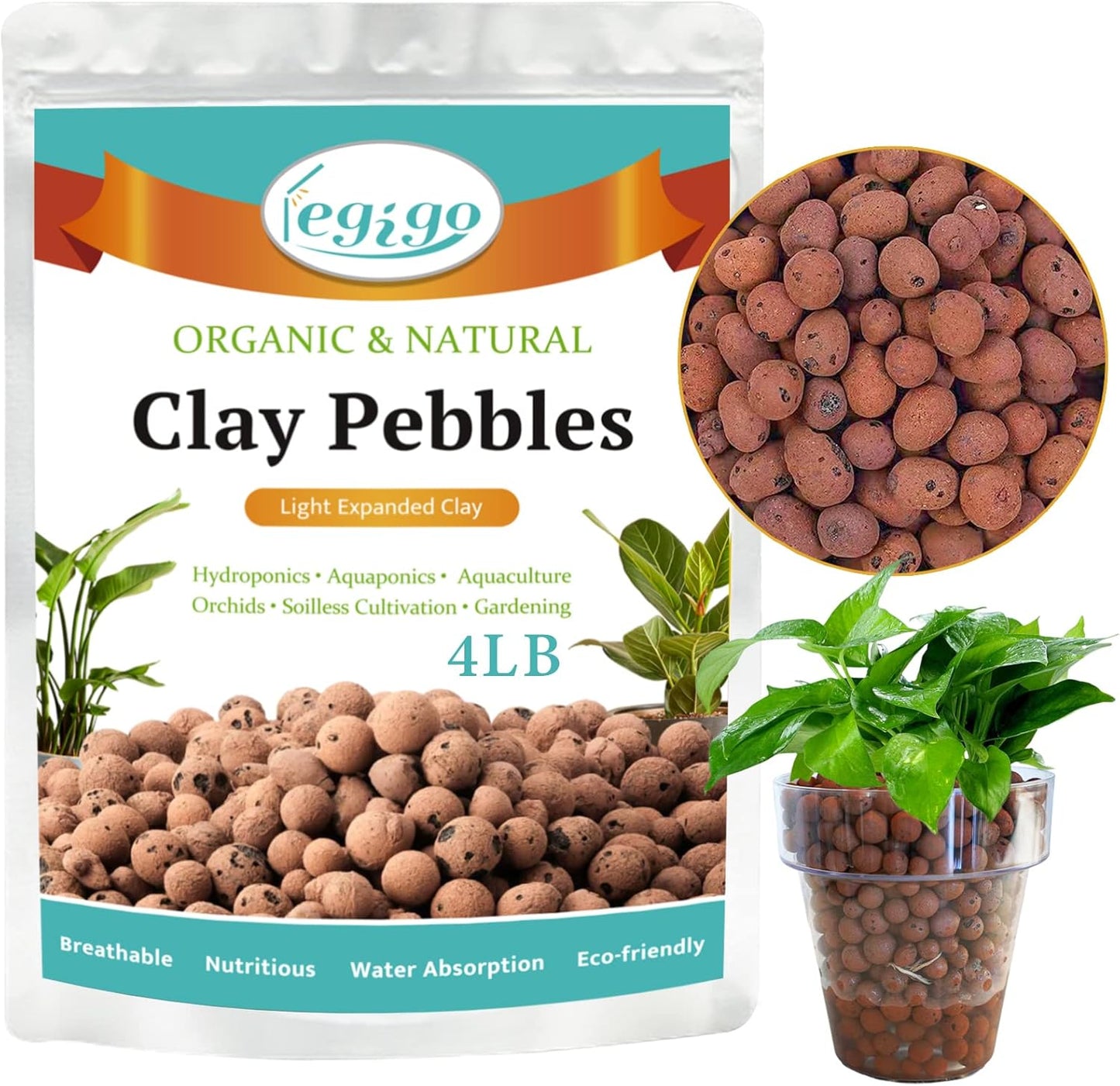 Guijarros Leca orgánicos 4-16mm para plantas hidroponía