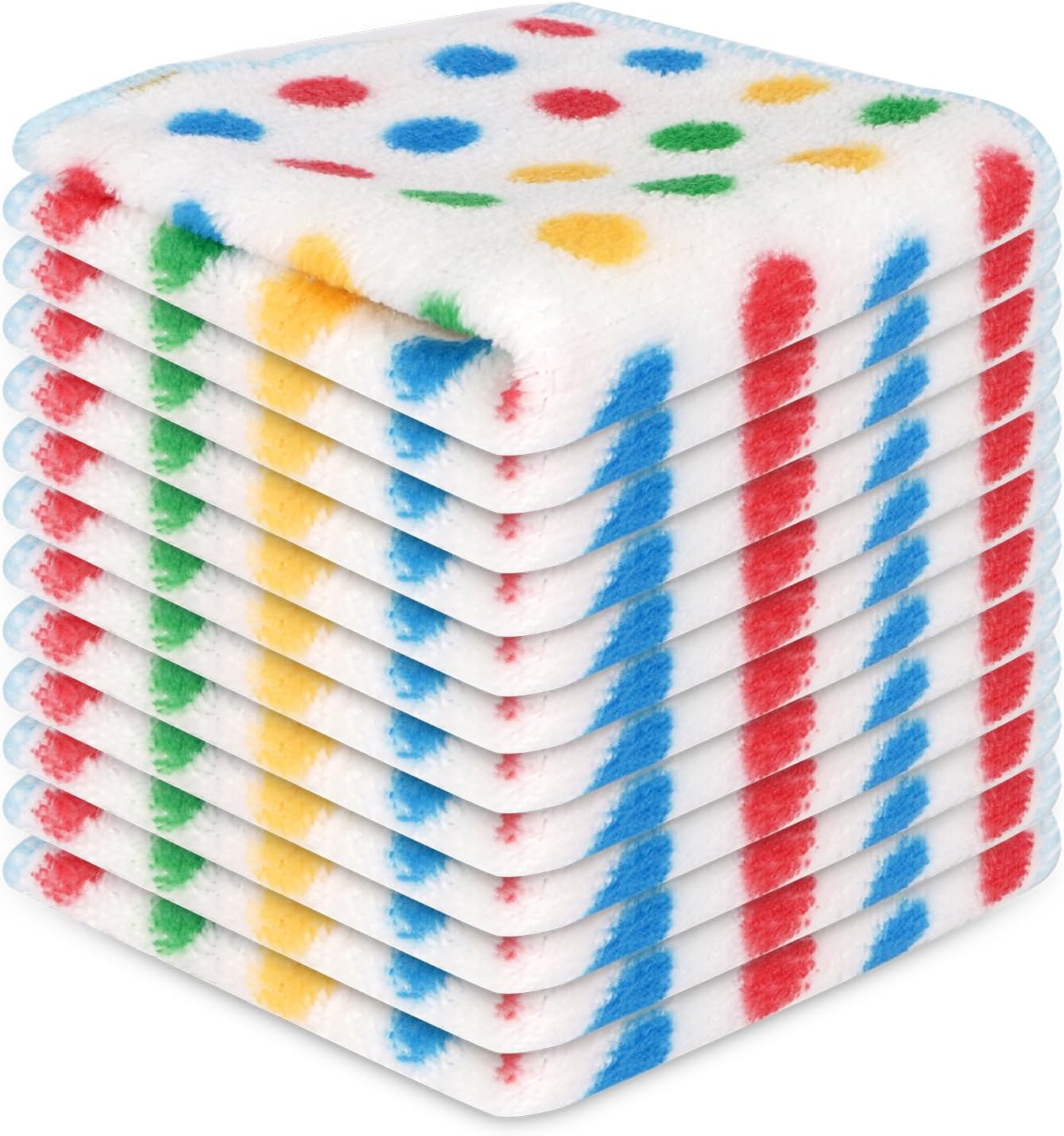 Paquete 12 paños microfibra con lunares 10x10pulg