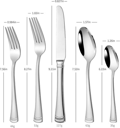 Set 60 Pzas Cubiertos Acero Inox 18/10 para Hogar
