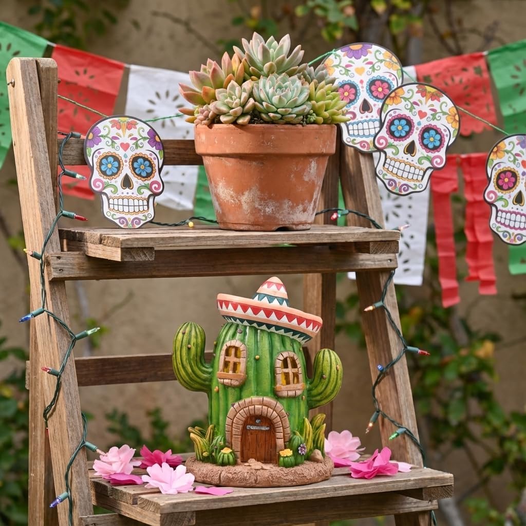 Estatua jardín cactus resina impermeable para fiesta y decoración