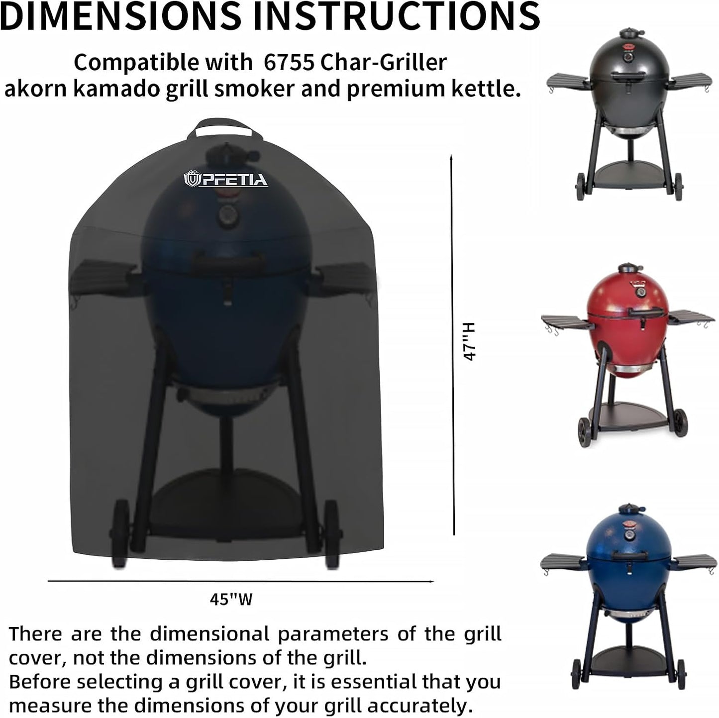 Funda parrilla Char-Griller 6755 AKORN Kamado impermeable