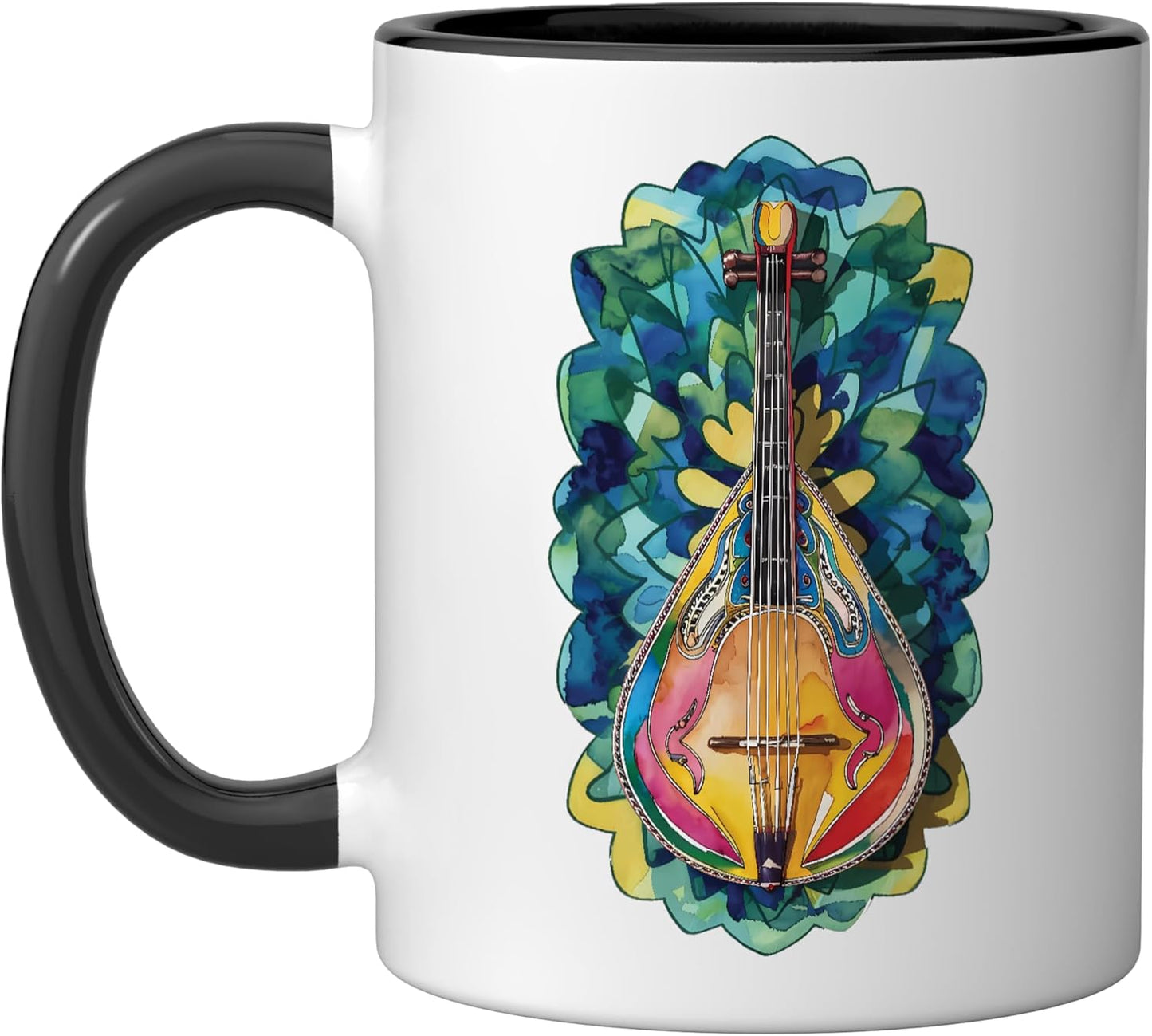 Taza Cerámica Bandura Color Negro/Blanco
