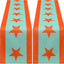 Decoración de fiesta de niña naranja y verde camino de mesa retro
