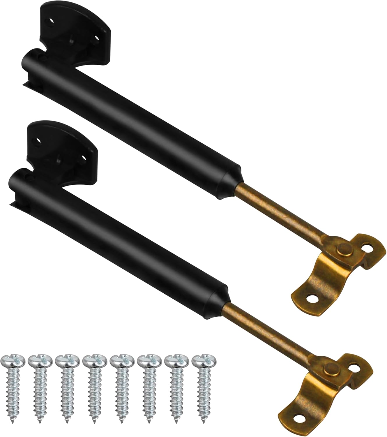 Puntal soporte puerta 6-1/4 pulg plástico metal 2 pzas negro