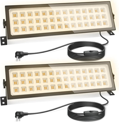 2 Luces LED enchufables aluminio garaje 3000K