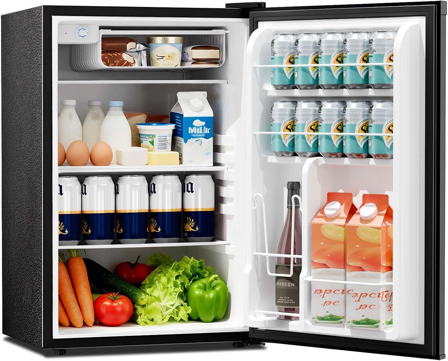 Mini refrigerador con congelador 4.41ft³ puerta reversible