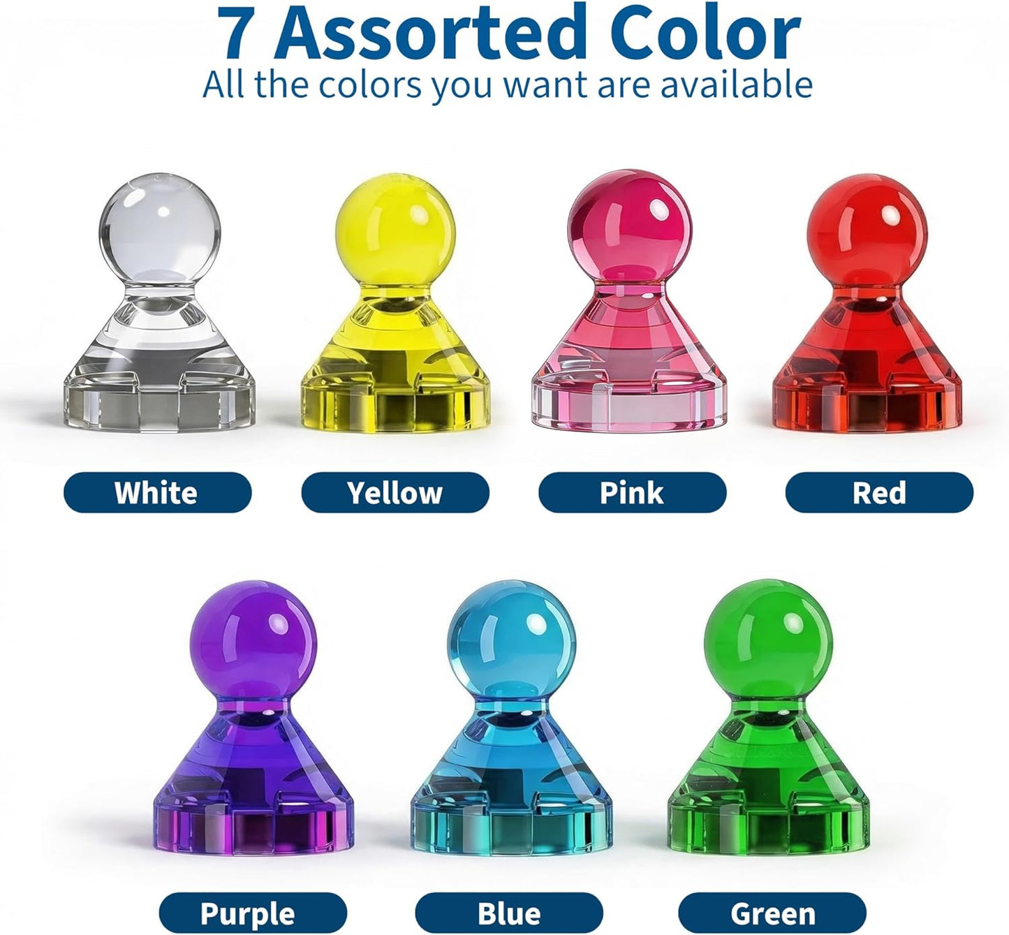 Imanes con pasador 7 colores pack 16 uso cocina oficina pizarra
