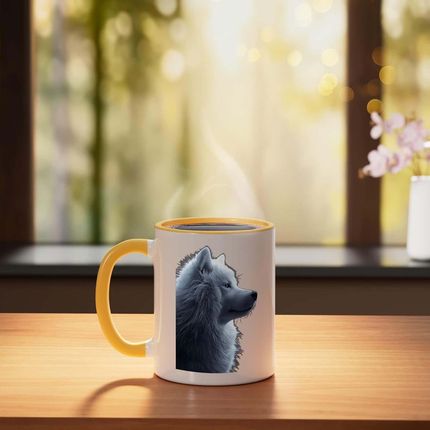 Taza Cerámica Amarillo/Blanco