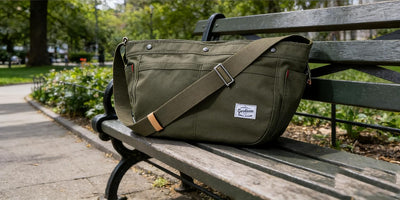 Bolso cruzado lona bandolera casual con forro contraste