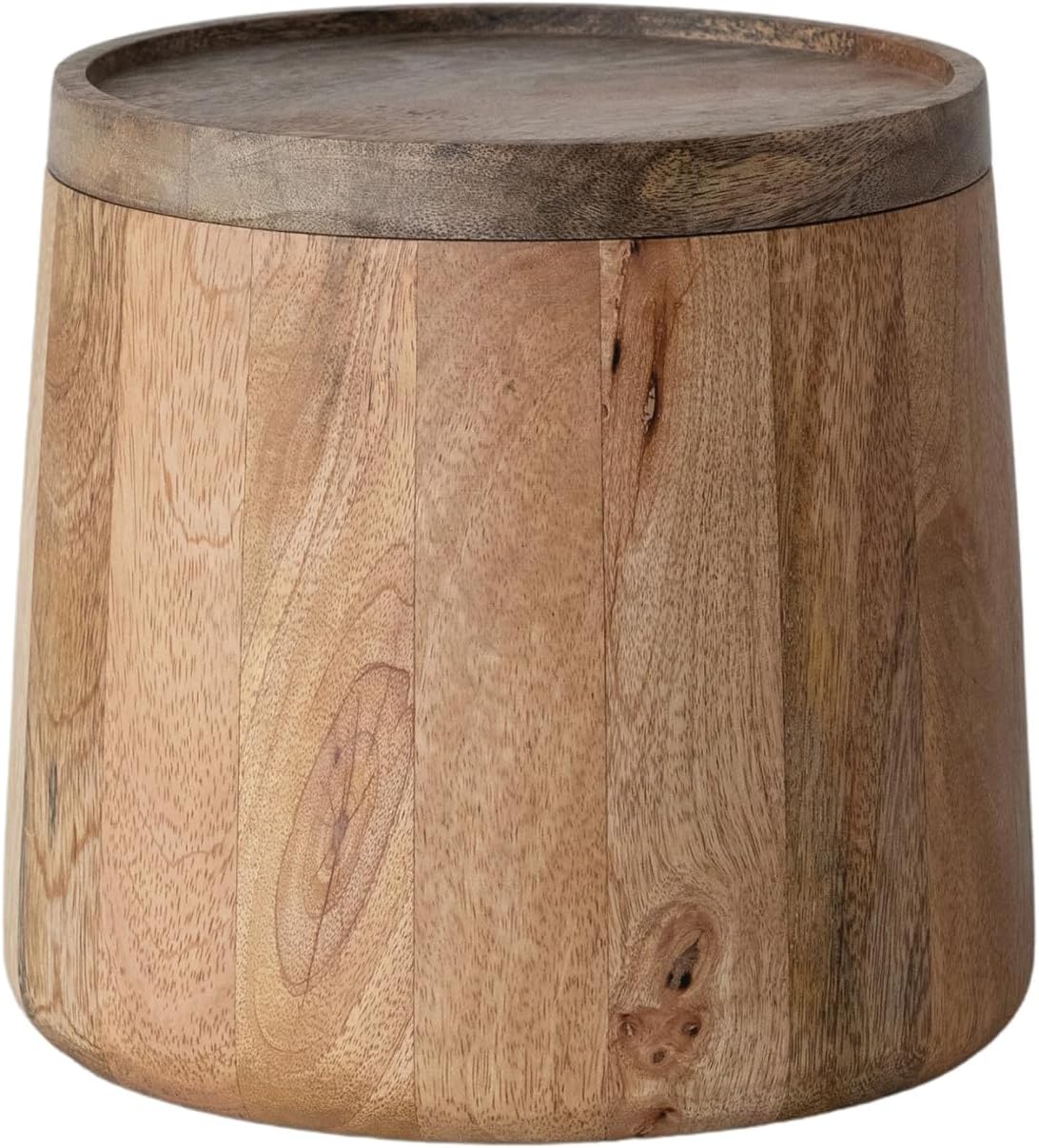 Cubo de hielo de madera de mango y acero inoxidable natural