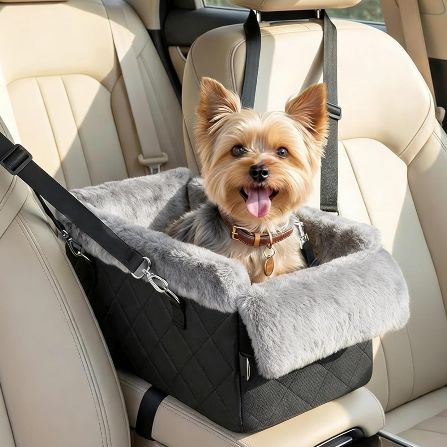 Asiento auto perro pequeño consola antideslizante cama portátil