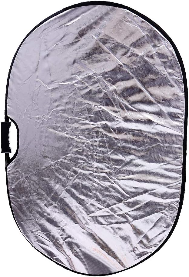 Reflector ovalado 2en1 23x35pulg color plateado y blanco