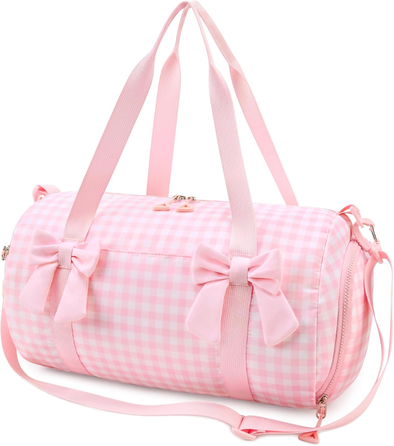 Bolsa baile niña con compartimento zapatos rosado