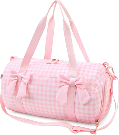 Bolsa baile niña con compartimento zapatos rosado