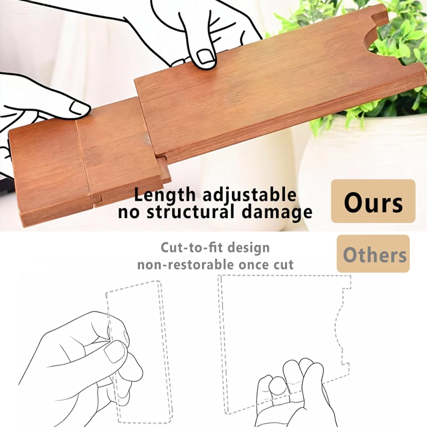 Espaciador pared para sofá bamboo ajustable antichoque