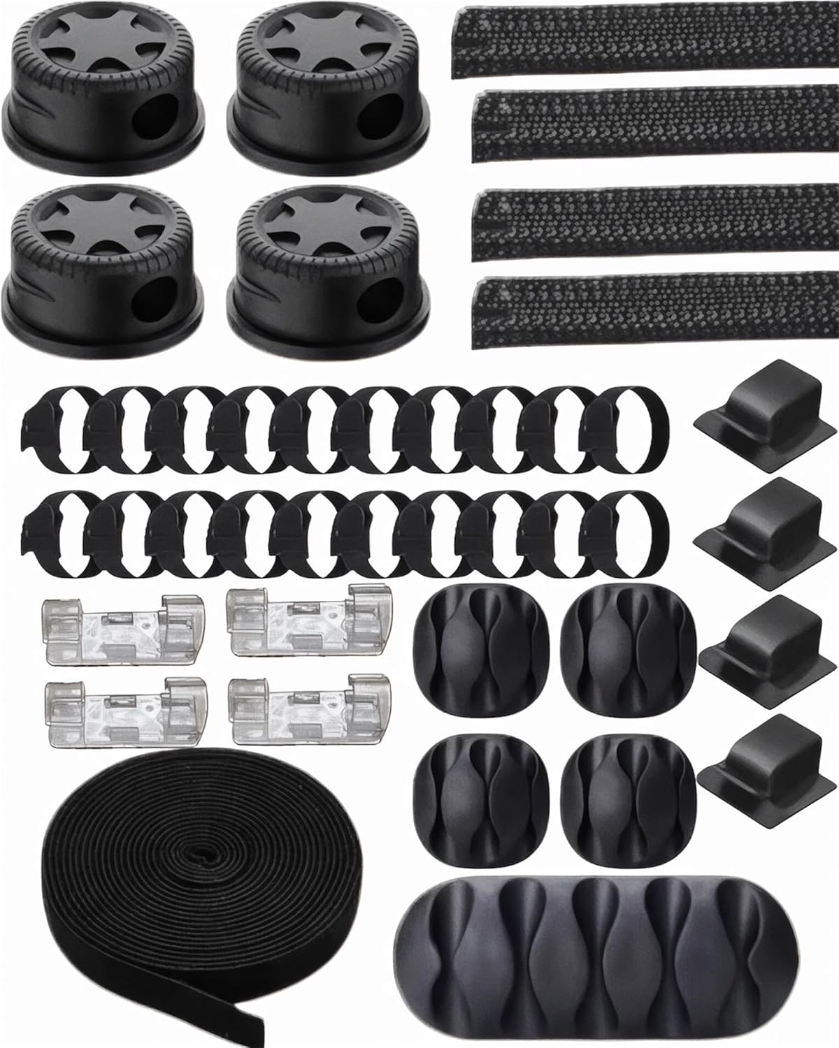 Kit organizador cables escritorio con clips y fundas