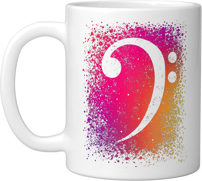 Taza Cerámica para Bajista con Diseño de Clave de Sueldo