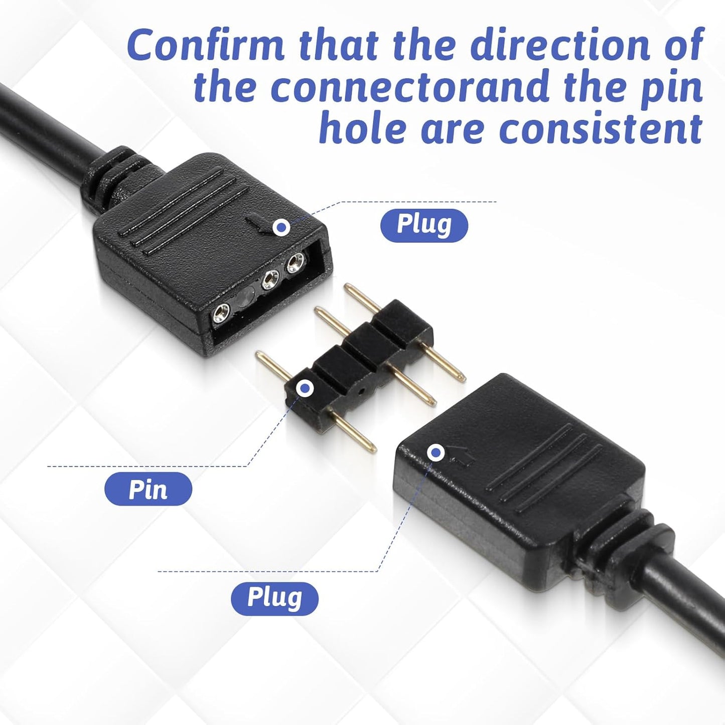 Cable ARGB 5V 3pines divisor 1-3 hembra-hembra para PC 11.8pulg