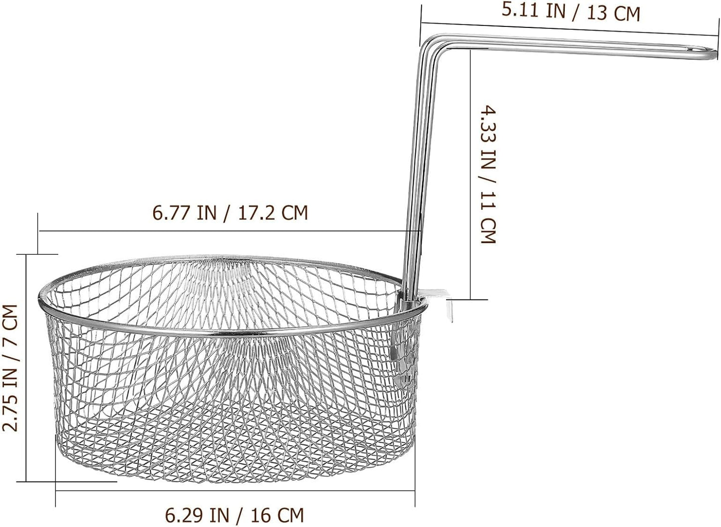 Cesta acero inox redonda 6.7pulg multifuncional
