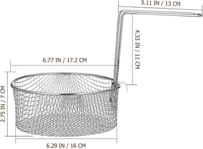 Cesta acero inox redonda 6.7pulg multifuncional