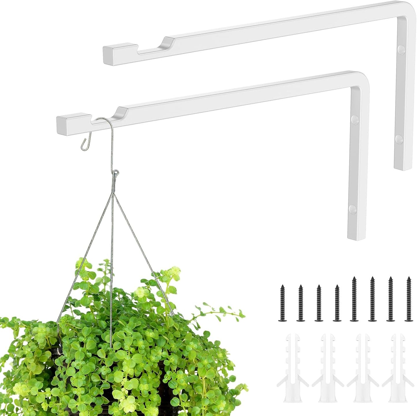 2 Ganchos Colgantes Plantas 8pulg Soporte Acero Resistente