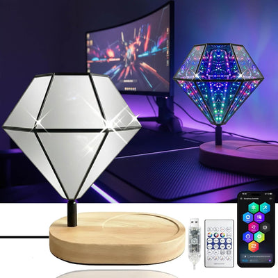 Espejo infinito con luz RGBW USB para juegos y decoración