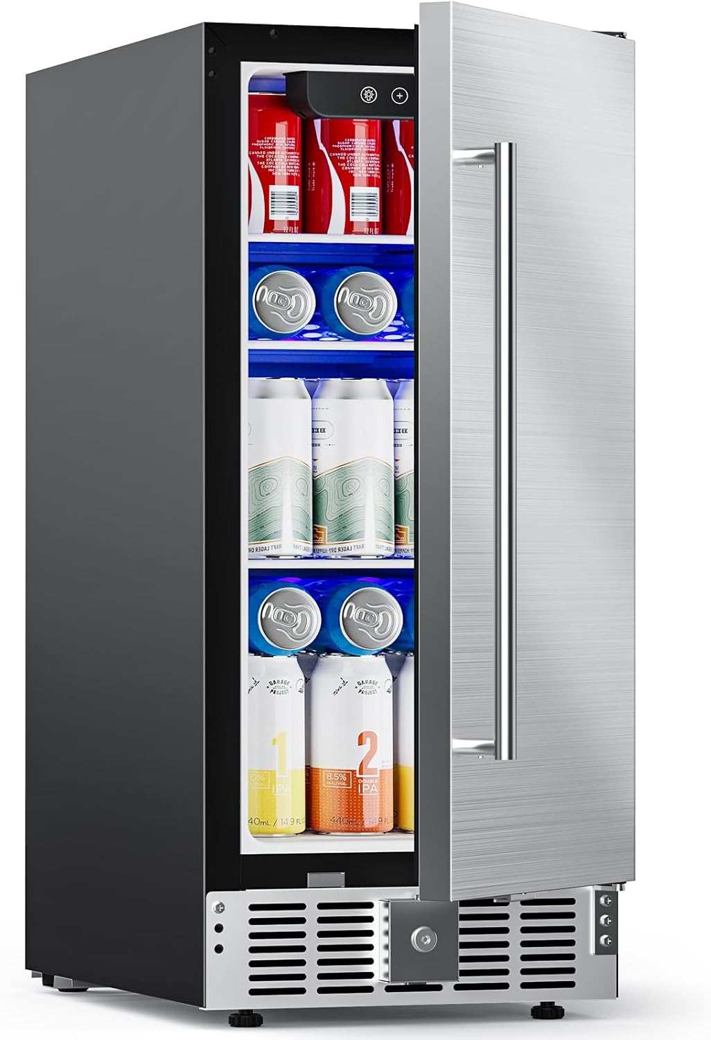 Refrigerador bebidas 15pulg acero inox 127latas