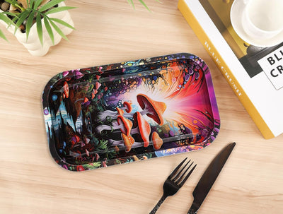 Bandejas decorativas de metal con tapa magnética suave para café, snacks y regalos