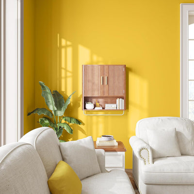 Papel tapiz amarillo cálido autoadhesivo impermeable 15.7x160pulg