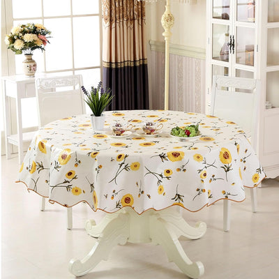 Mantel redondo grueso impermeable para picnic de poliéster 60x60 pulgadas girasol amarillo