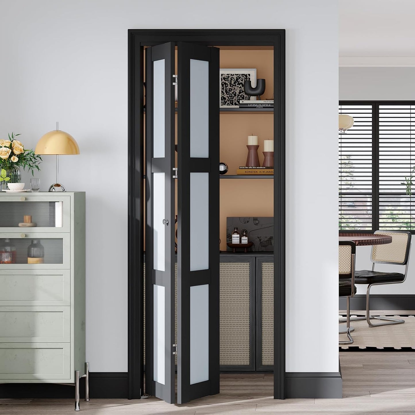 Puertas plegables armario vidrio 28x80pulg kit