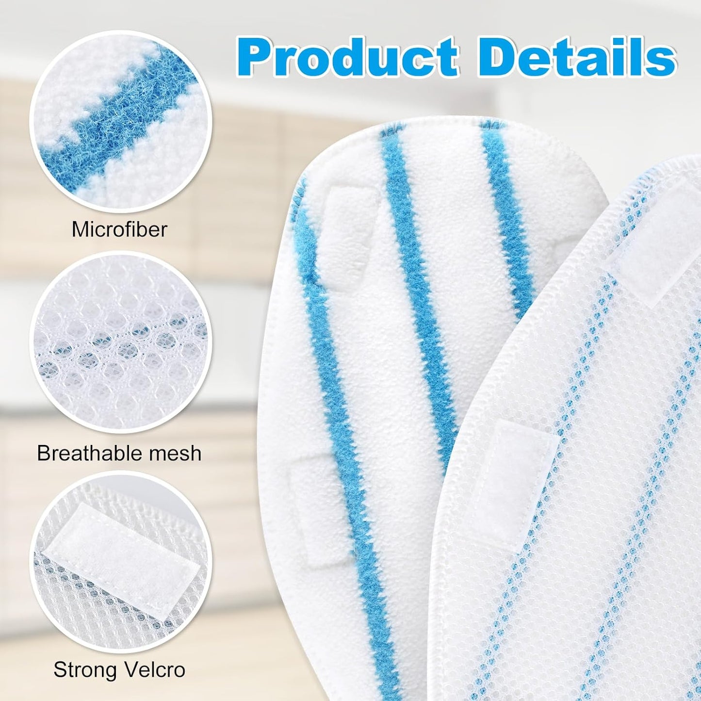 6 Pzas Almohadillas Microfibra PurSteam ThermaPro Lavables
