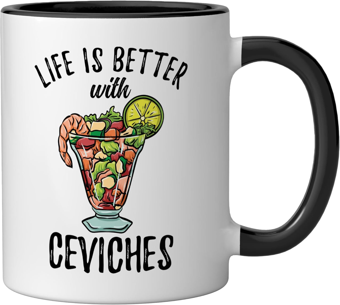 Taza cerámica para ceviche negra/blanca