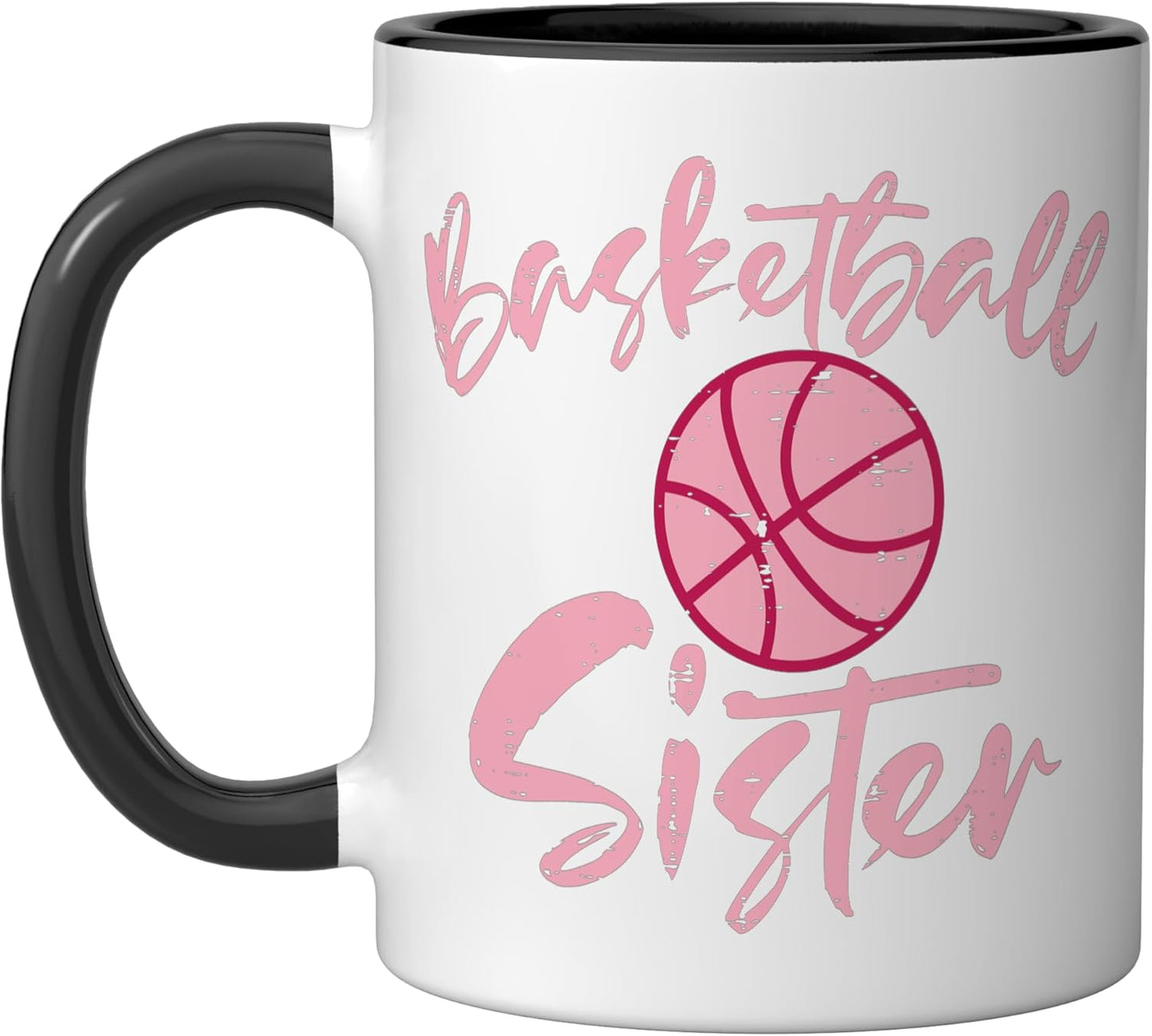 Taza Cerámica Familia Baloncesto Rosa Negro/Blanco