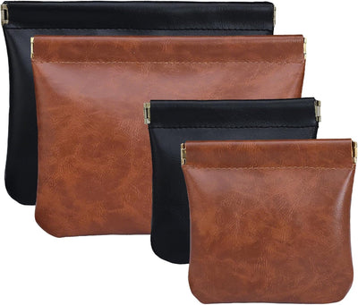 3 bolsas organizador monedero piel sintética Negro/Marrón