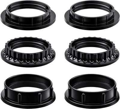6 Anillos E26/E27 Negro para Lámpara 1.34-1.54pulg