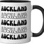 Taza cerámica souvenir Auckland Nueva Zelanda negra/blanca