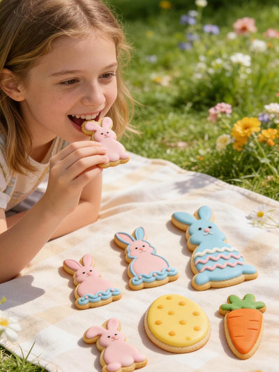 Cortador de galletas de conejo de Pascua de acero inoxidable 7 piezas varios tamaños