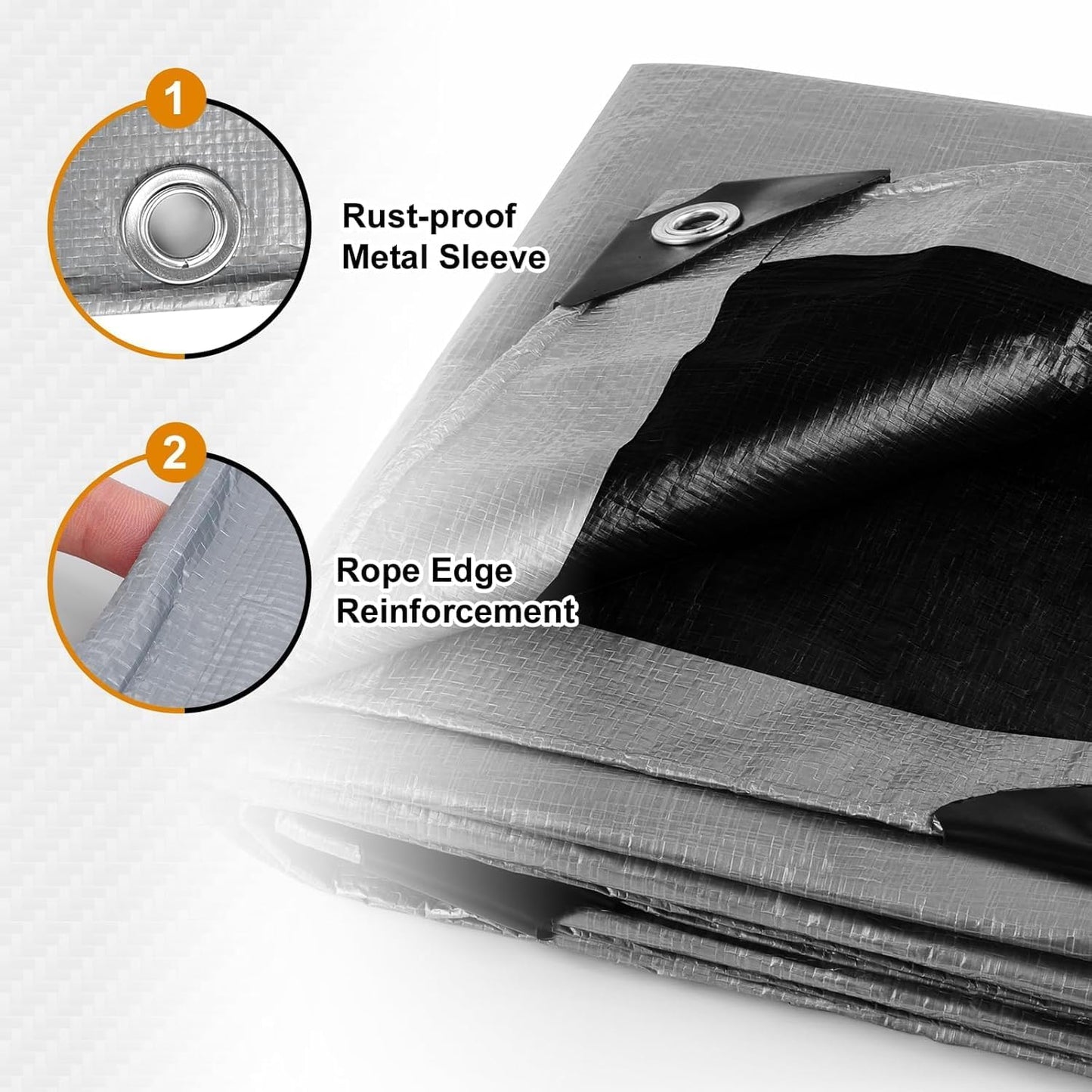 Lona impermeable 16x20ft resistente UV con bordes reforzados