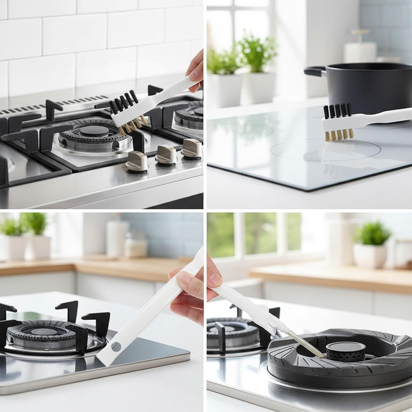 Cepillo limpieza cocina 4en1 para estufa gas y encimera
