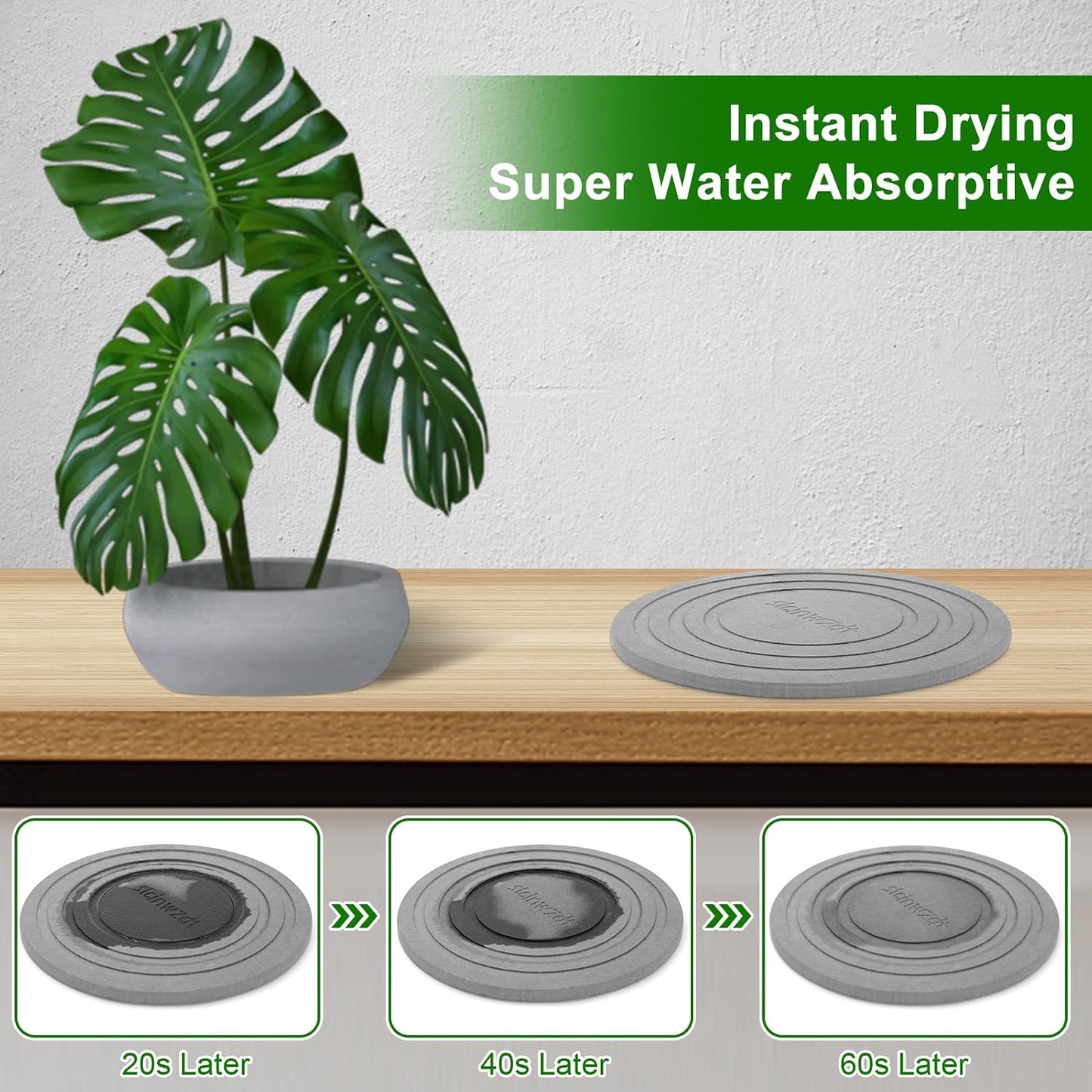 2 Pack Bandejas Plantas 8pulg Interiores Sin Agujeros
