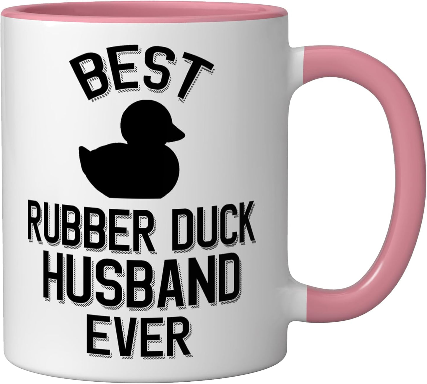 Taza Cerámica Patito de Goma Rosa/Blanco