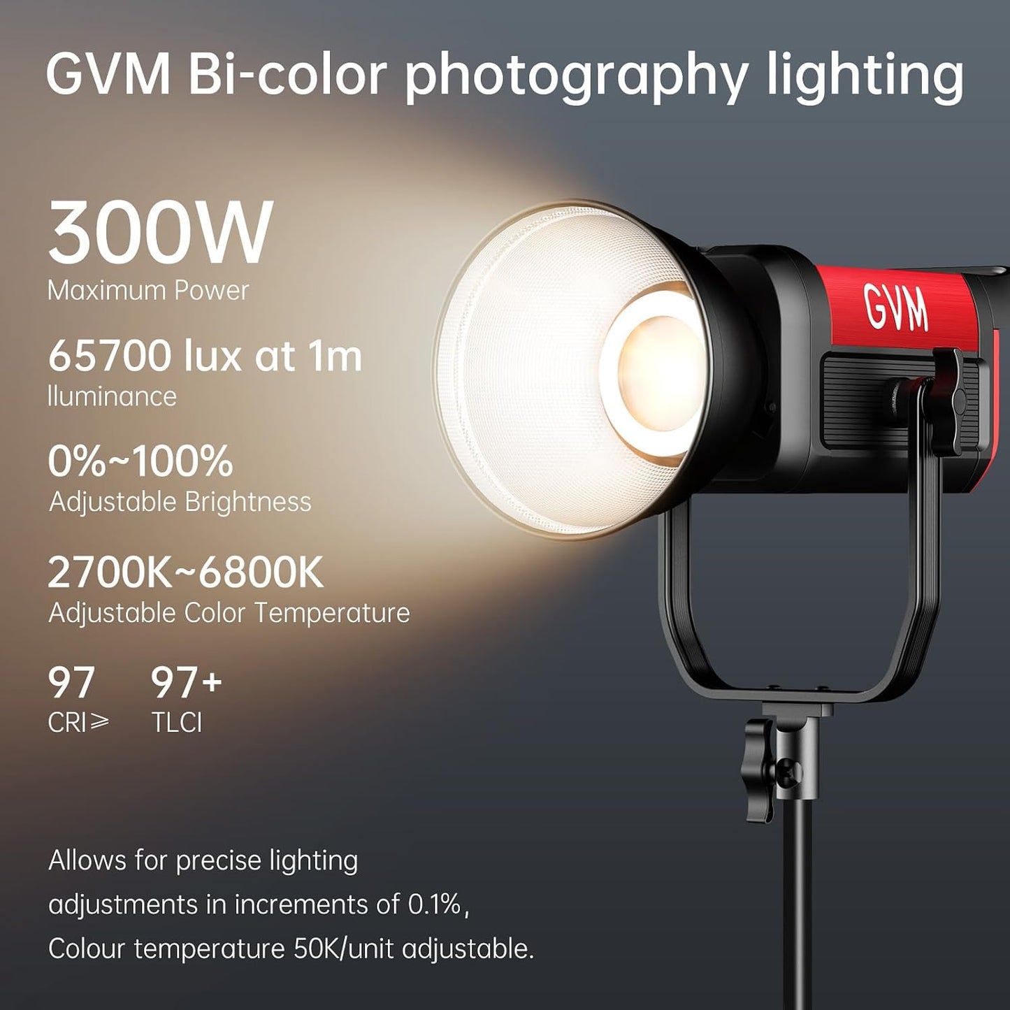 Luz estudio LED 300W bi-color 2700~6800K control app