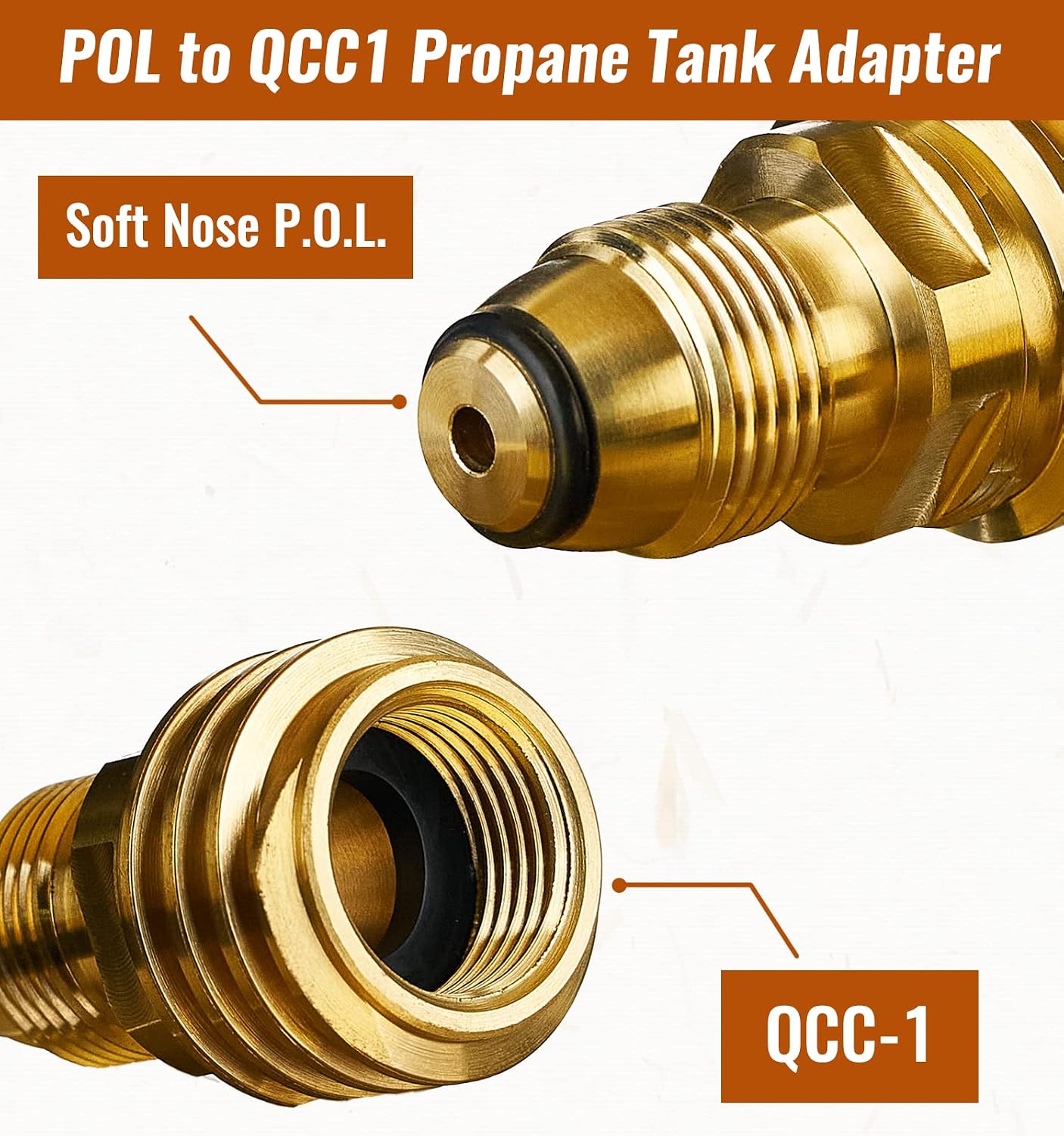 Adaptador propano POL a QCC1 válvula tanque manguera