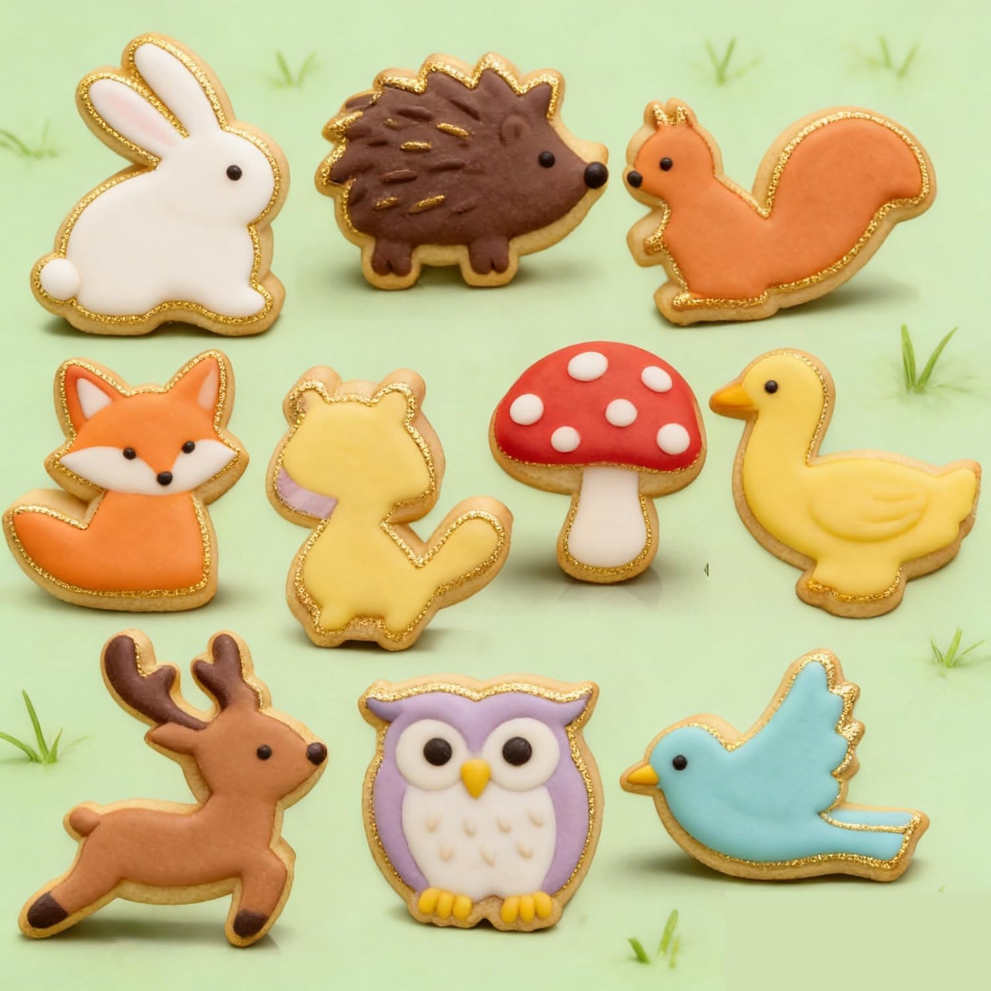 Set 10 cortadores galletas animales acero inox